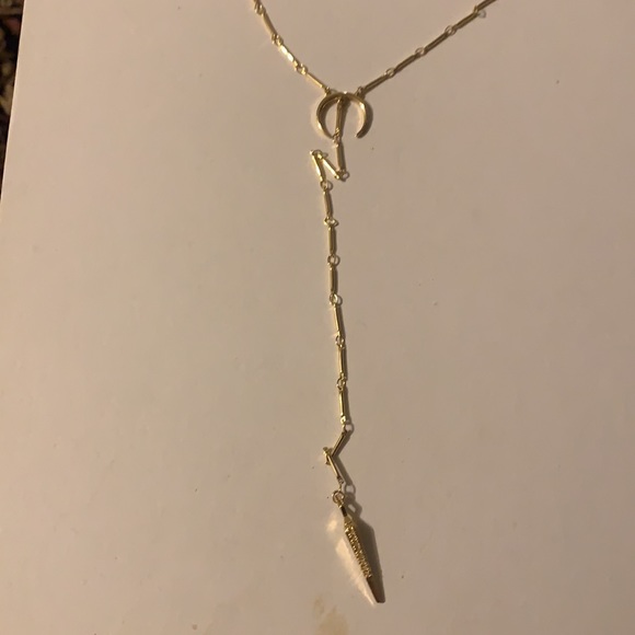Luv AJ Gold Tone Pave CZ pendant Lariat Necklace - Picture 9 of 16